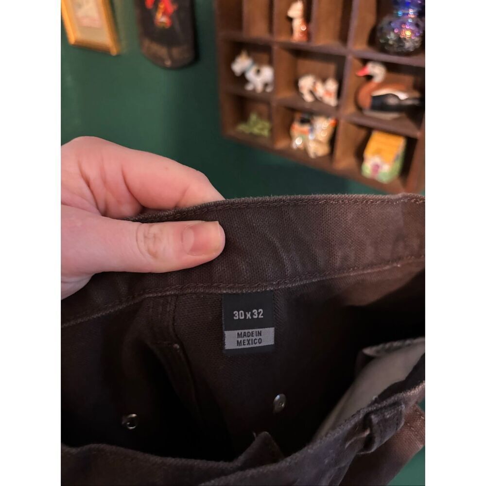 Carhartt Pants Mens 30x32 Brown Double Knee Canvas Carpenter B136 DKB Workwear - Picture 3 of 4